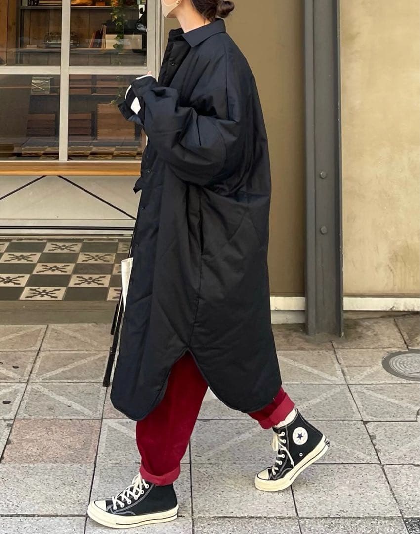 ファシル　オーバーサイズロングコート　シャツ型