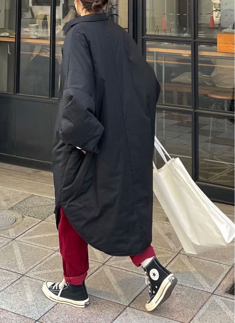 ファシル　オーバーサイズロングコート　シャツ型