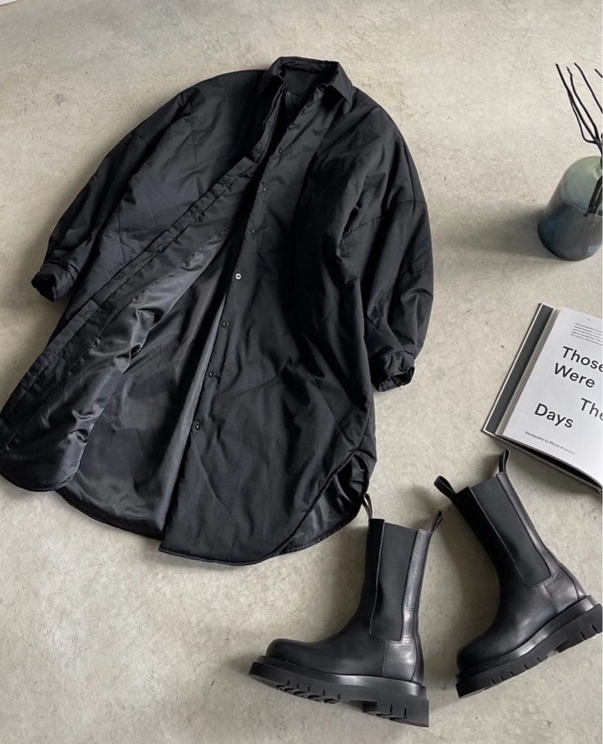 ファシル　オーバーサイズロングコート　シャツ型