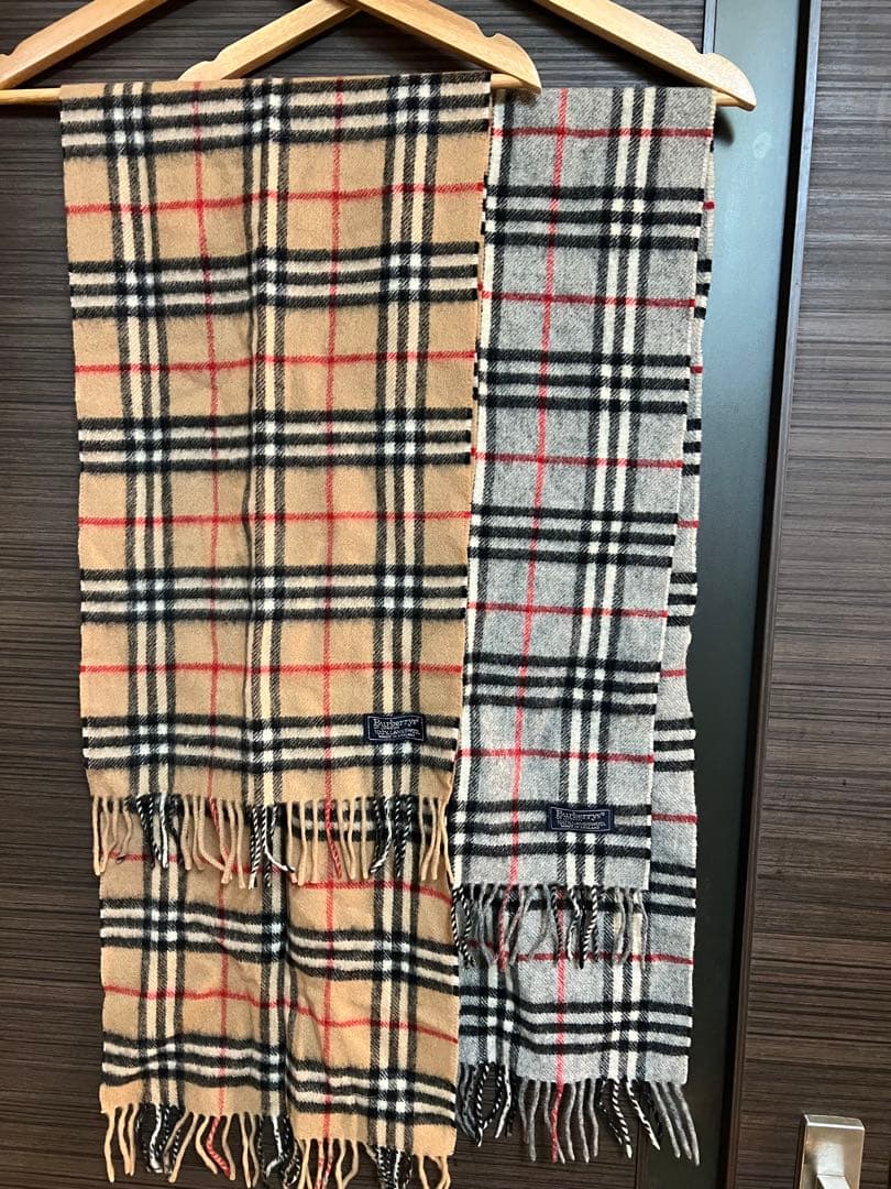 も*ぴ様 バーバリー 90s ラムウール マフラー 2枚セット イギリス製 バラ