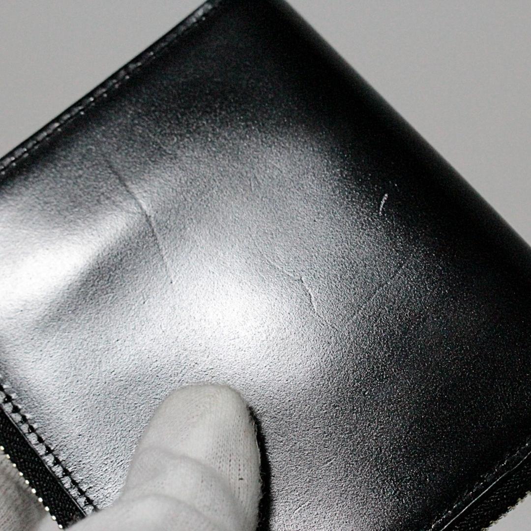 新品 ポールスミス 47300円 コードバン ラウンドファスナー折り財布 黒