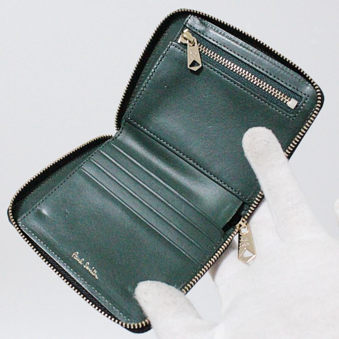 新品 ポールスミス 47300円 コードバン ラウンドファスナー折り財布 黒
