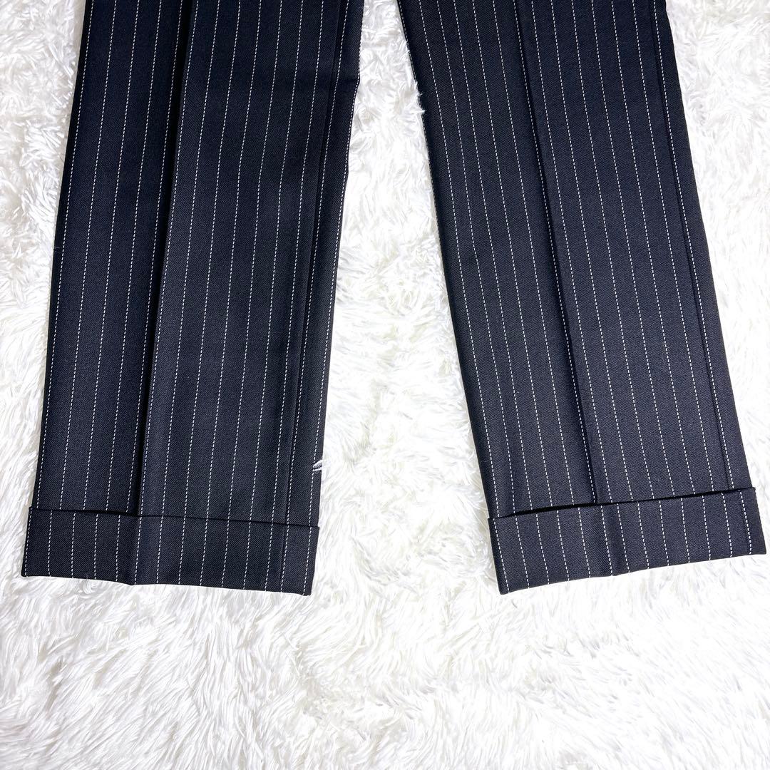 美品 TAILOR&CUTTER 有田一成 スーツ オーダー ストライプ 紫