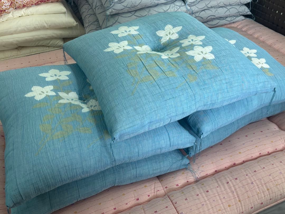 夏座布団　わ座布団　日本製　手作り55×59 5枚組