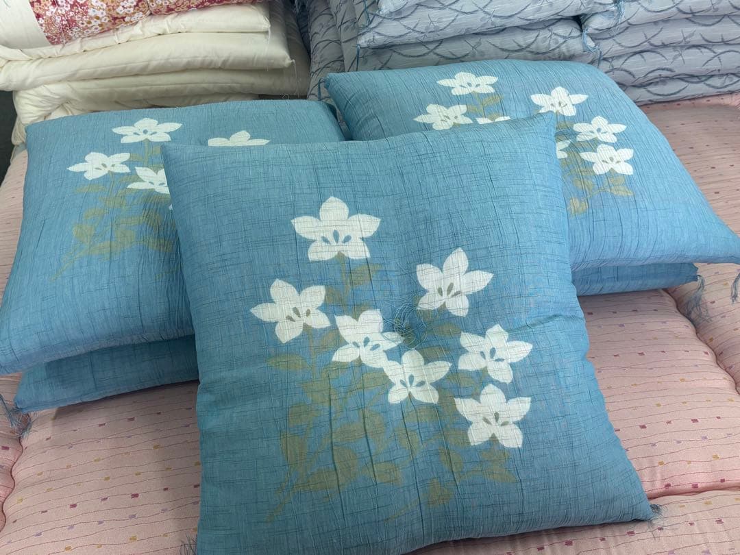 夏座布団　わ座布団　日本製　手作り55×59 5枚組