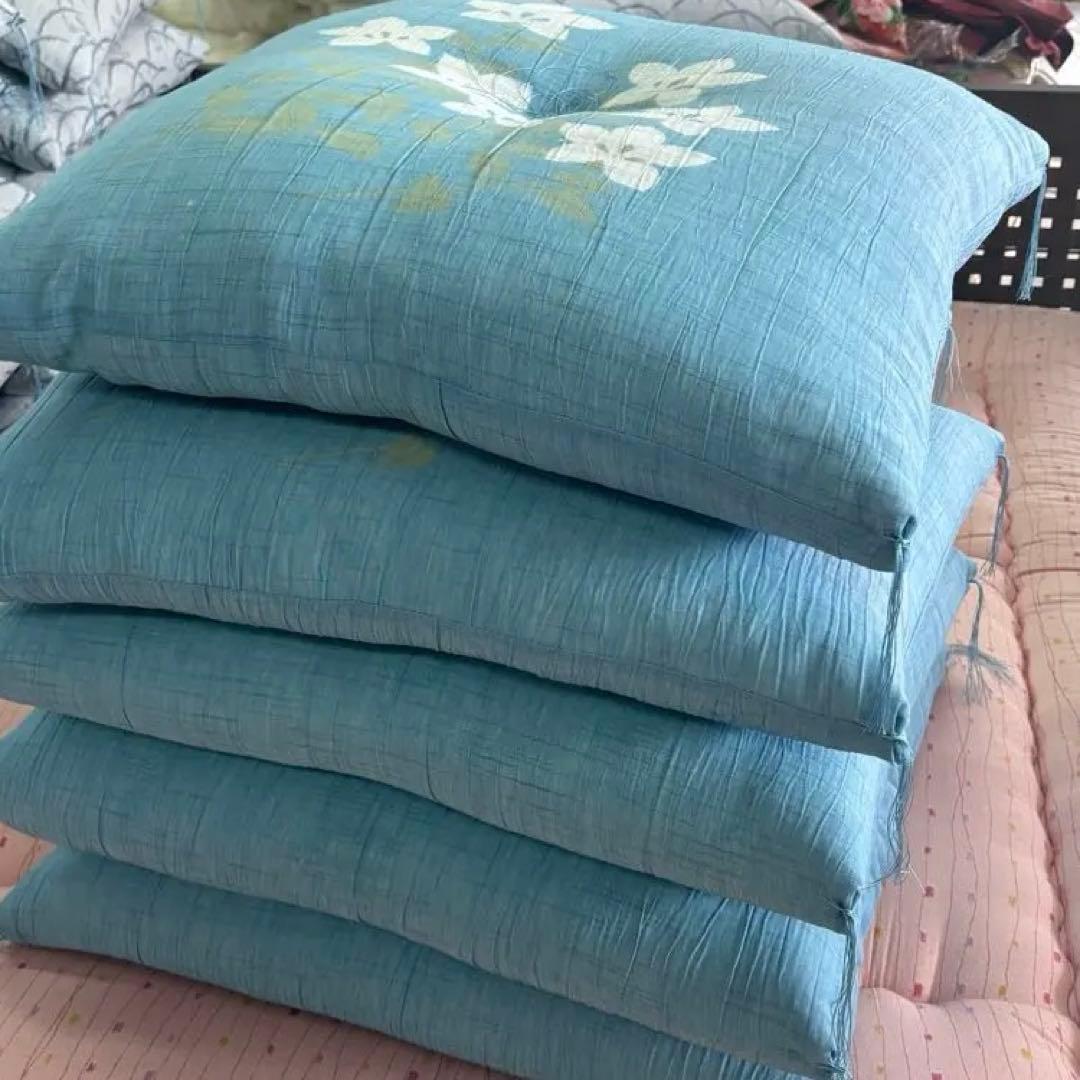 夏座布団　わ座布団　日本製　手作り55×59 5枚組