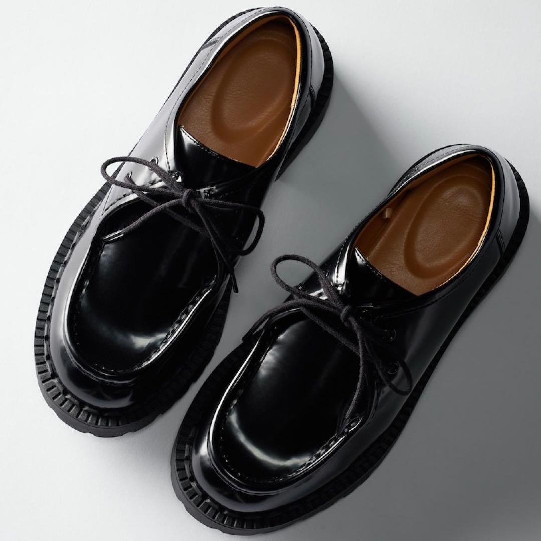 【新品未使用品】UNIQLO C ユニクロ レザー レースアップシューズ