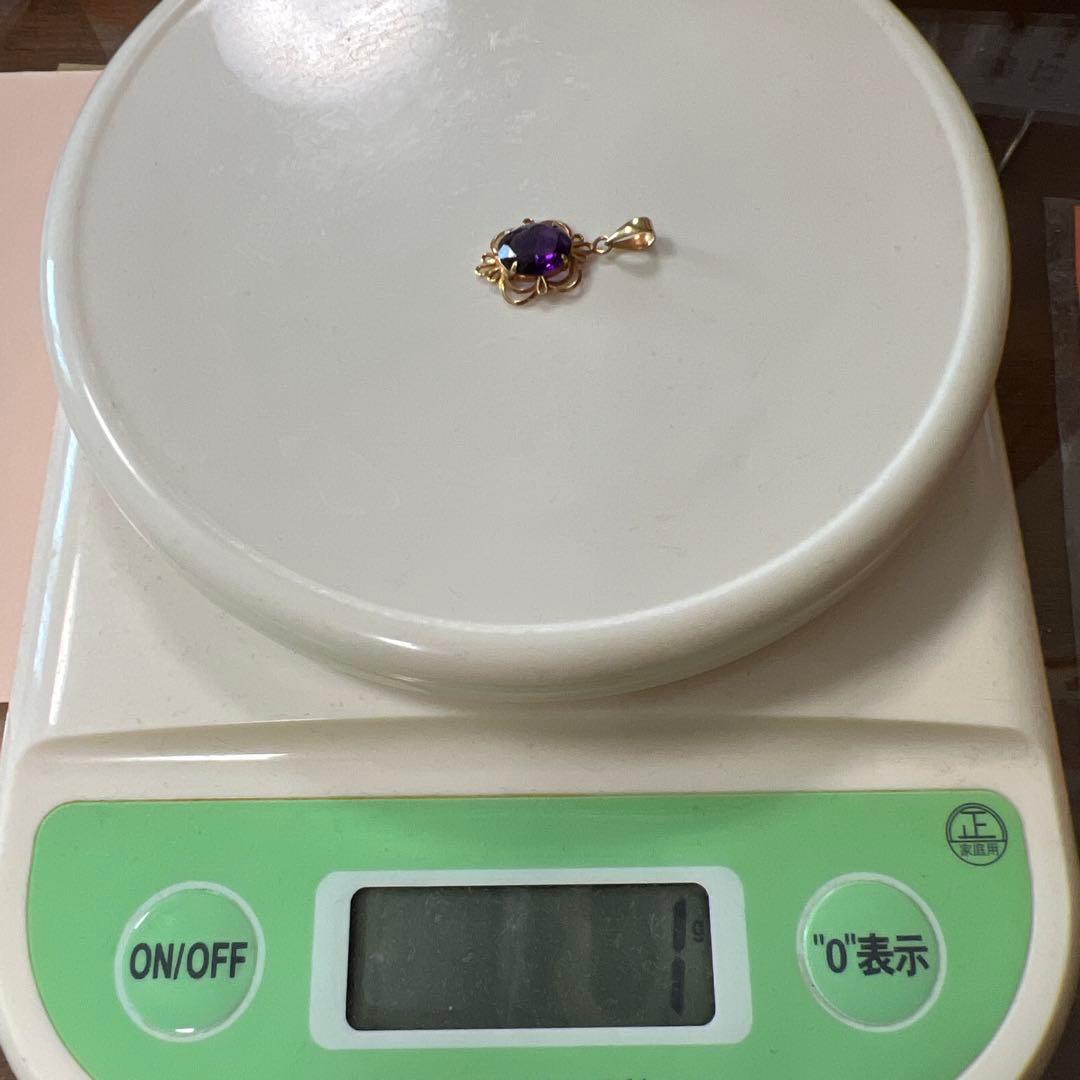 K18アメジストのペンダントトップ