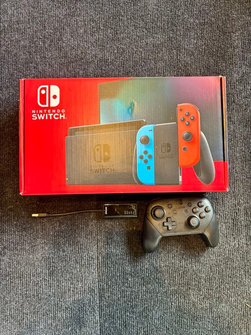 switch 付属品完備　プロコン　LANケーブル接続アダプター付き