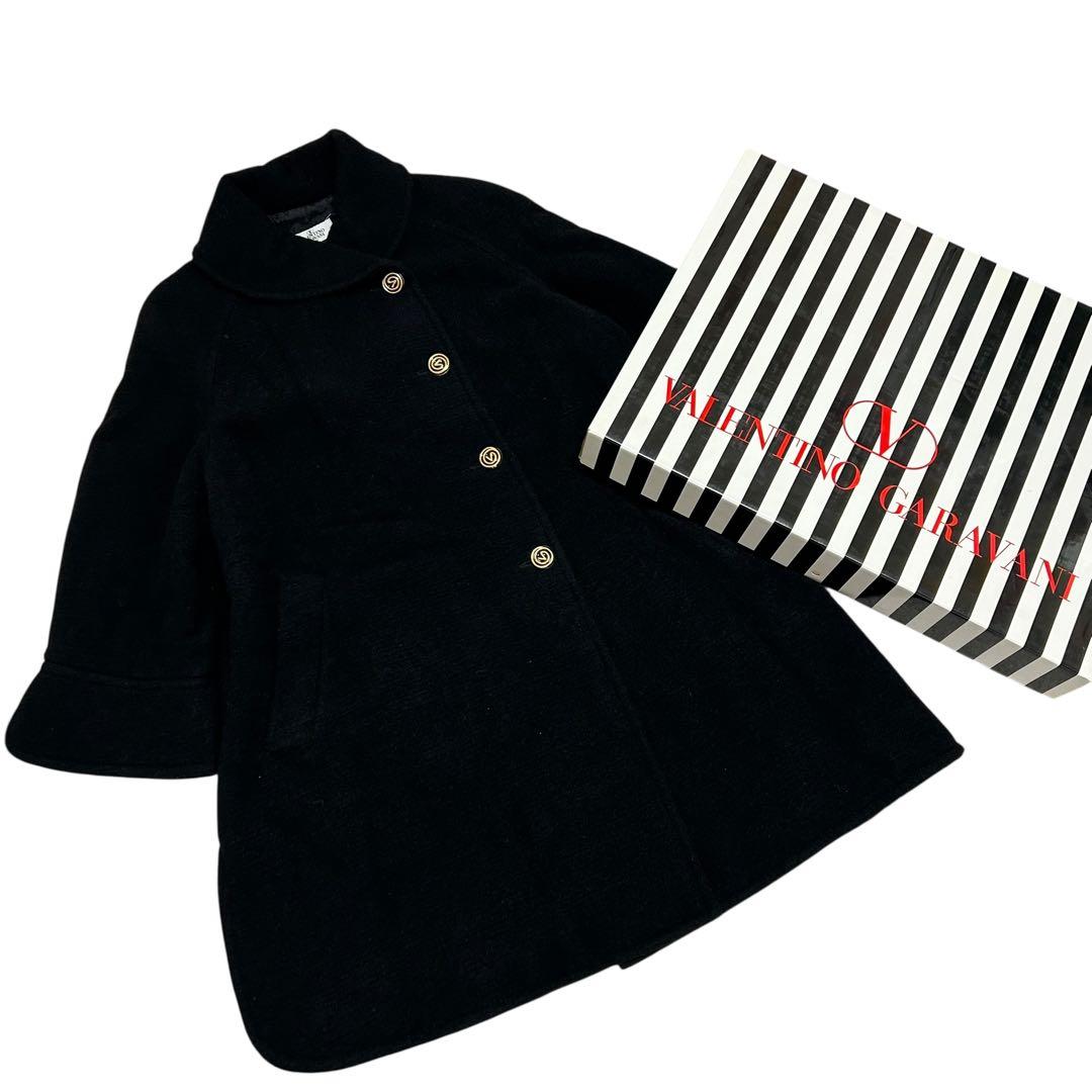 valentino garavani ウールモヘアコート　ブラック　レディース