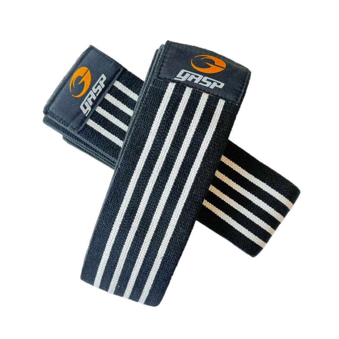 ウエイトトレーニング Gasp Knee wraps, Black/white