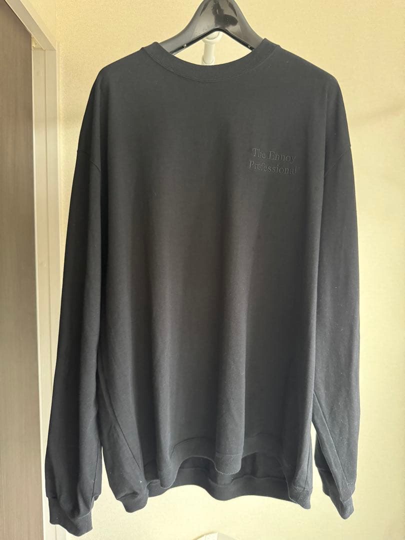 The Ennoy ブラック 長袖カットソー　ロゴ黒