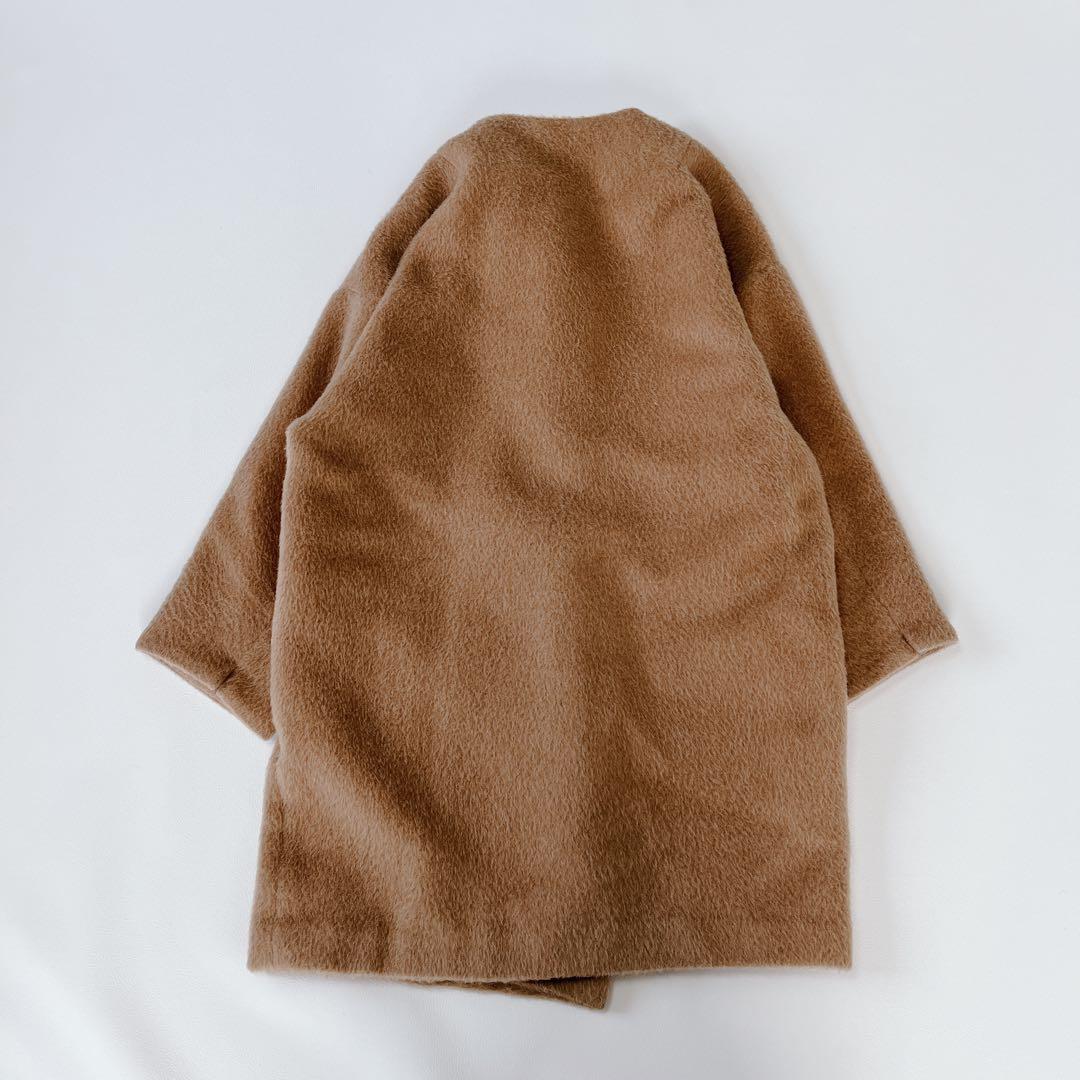 美品✨ SACRA アルパカ　ノーカラーコート　ロング　ゆったり　チェーン　38