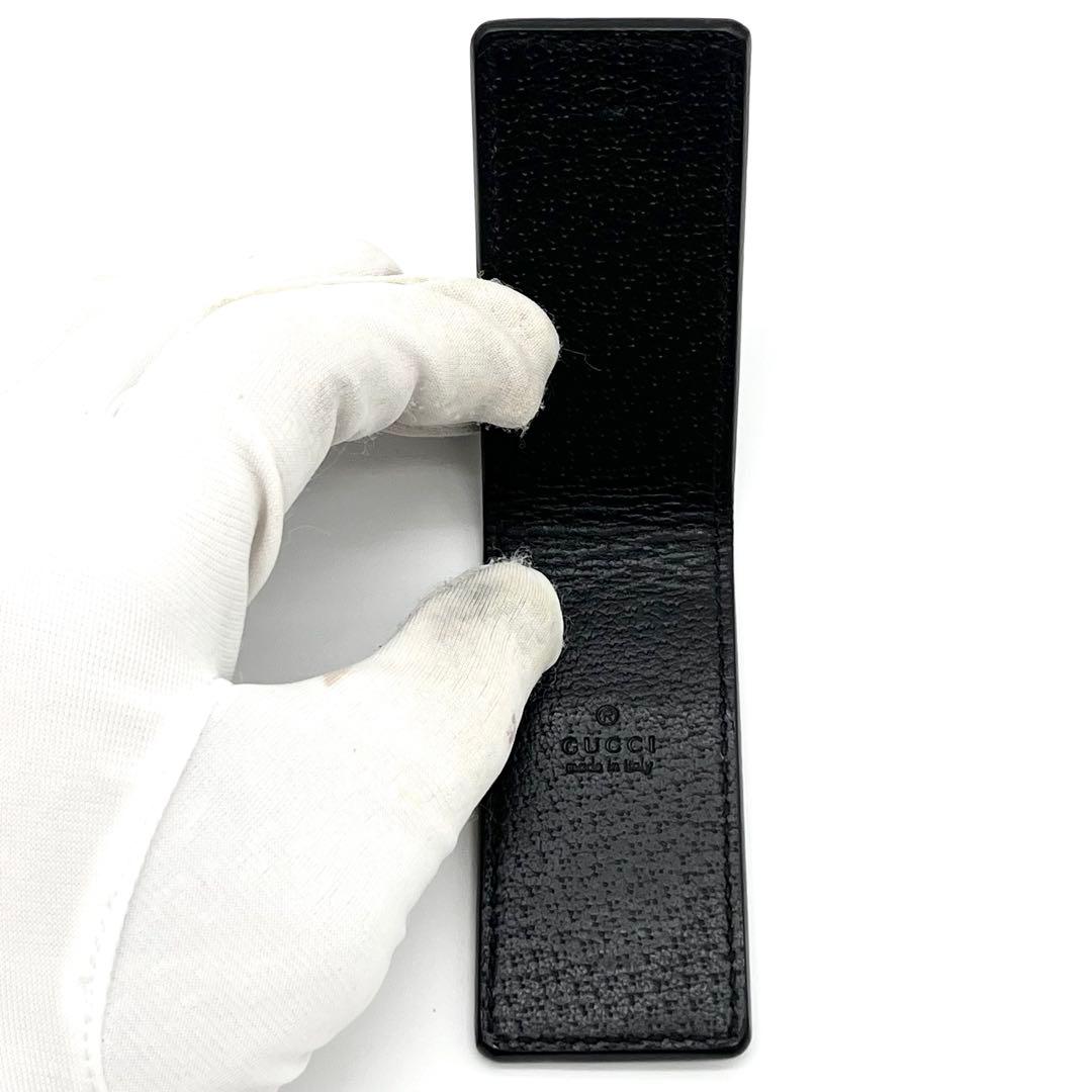 極美品　GUCCI アニマリエ レザー マネークリップ ビー 蜂 ブラック箱付き