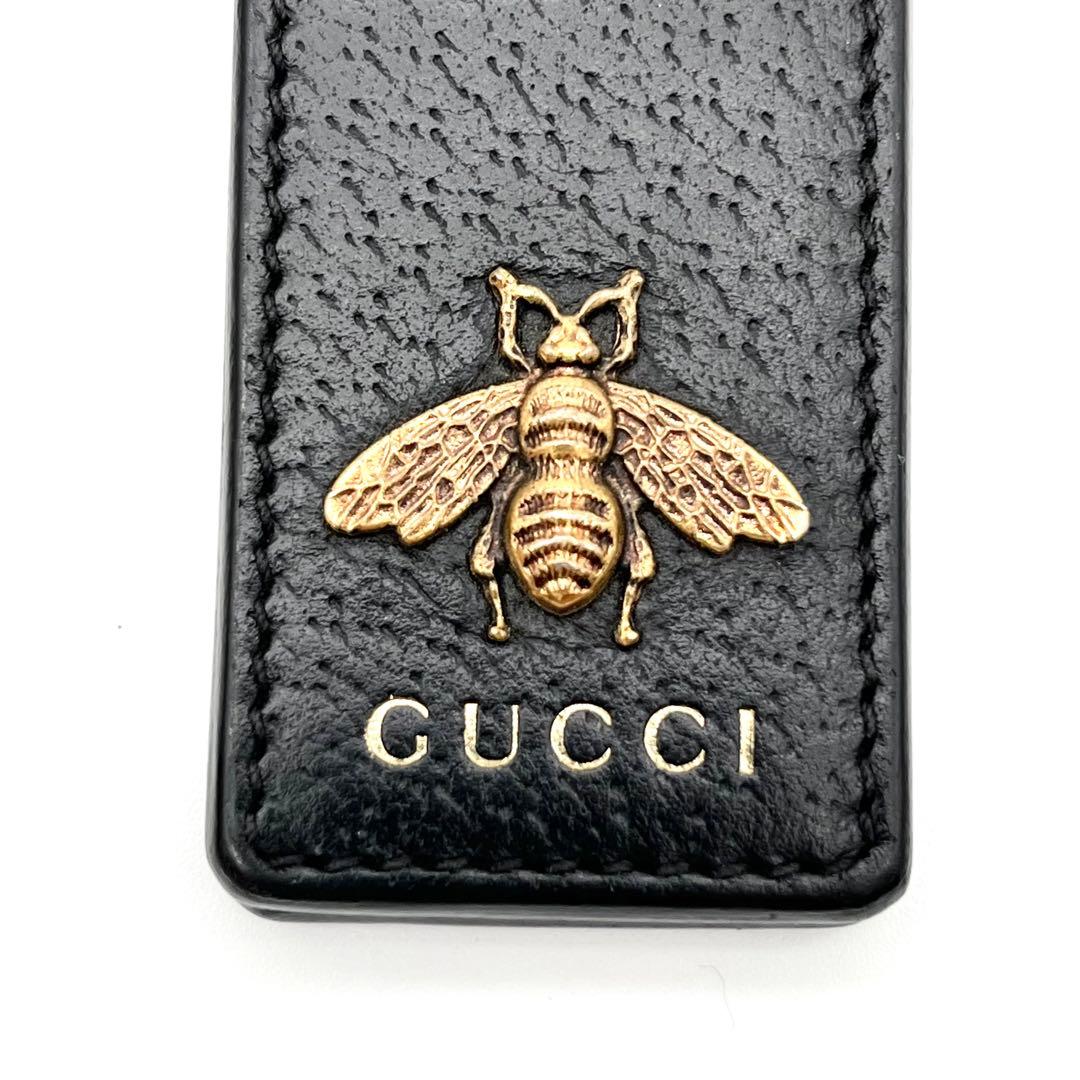 極美品　GUCCI アニマリエ レザー マネークリップ ビー 蜂 ブラック箱付き