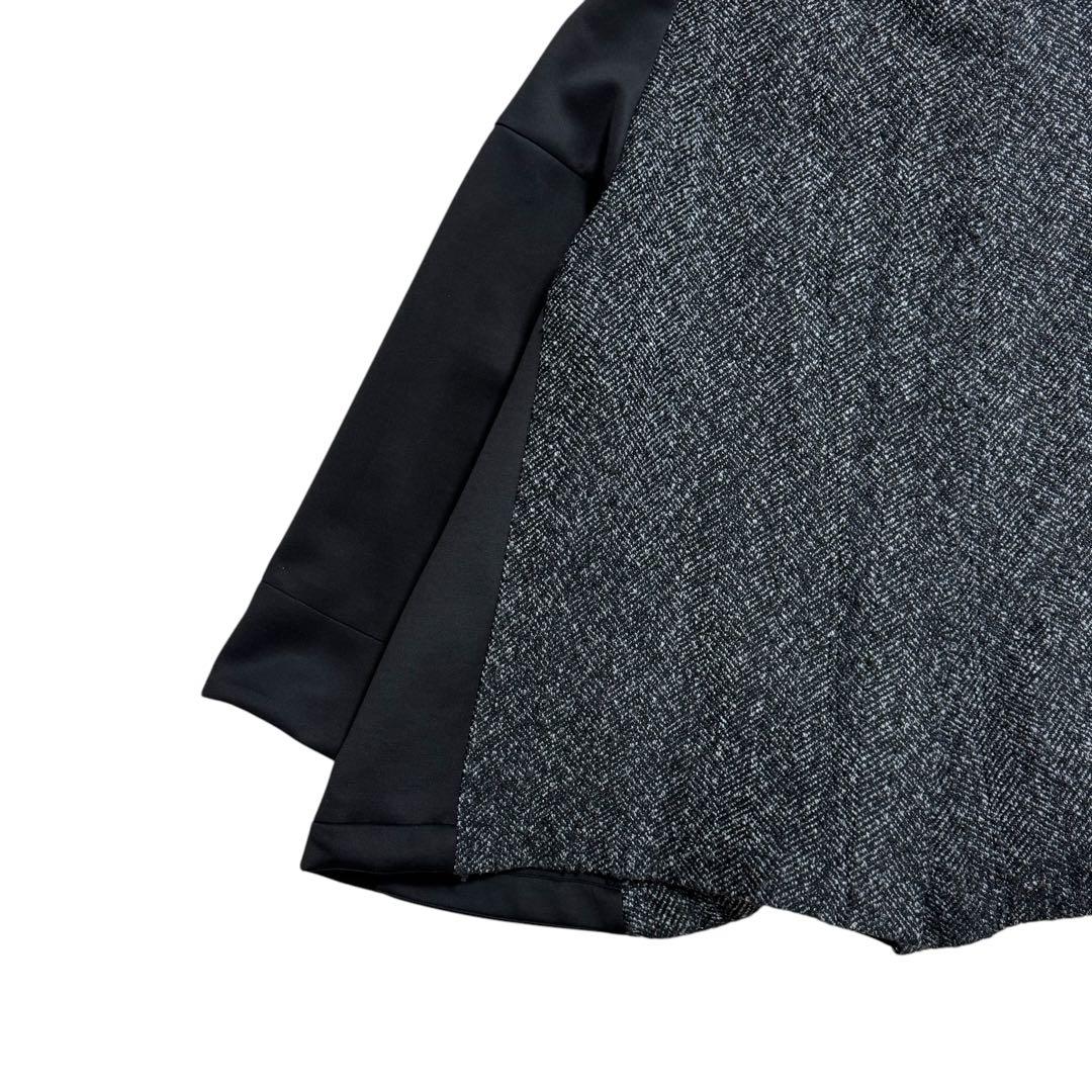 大きいサイズ　セゾンユニコ　m_mefu 変形コート　ポンチョ　ヘリンボーン