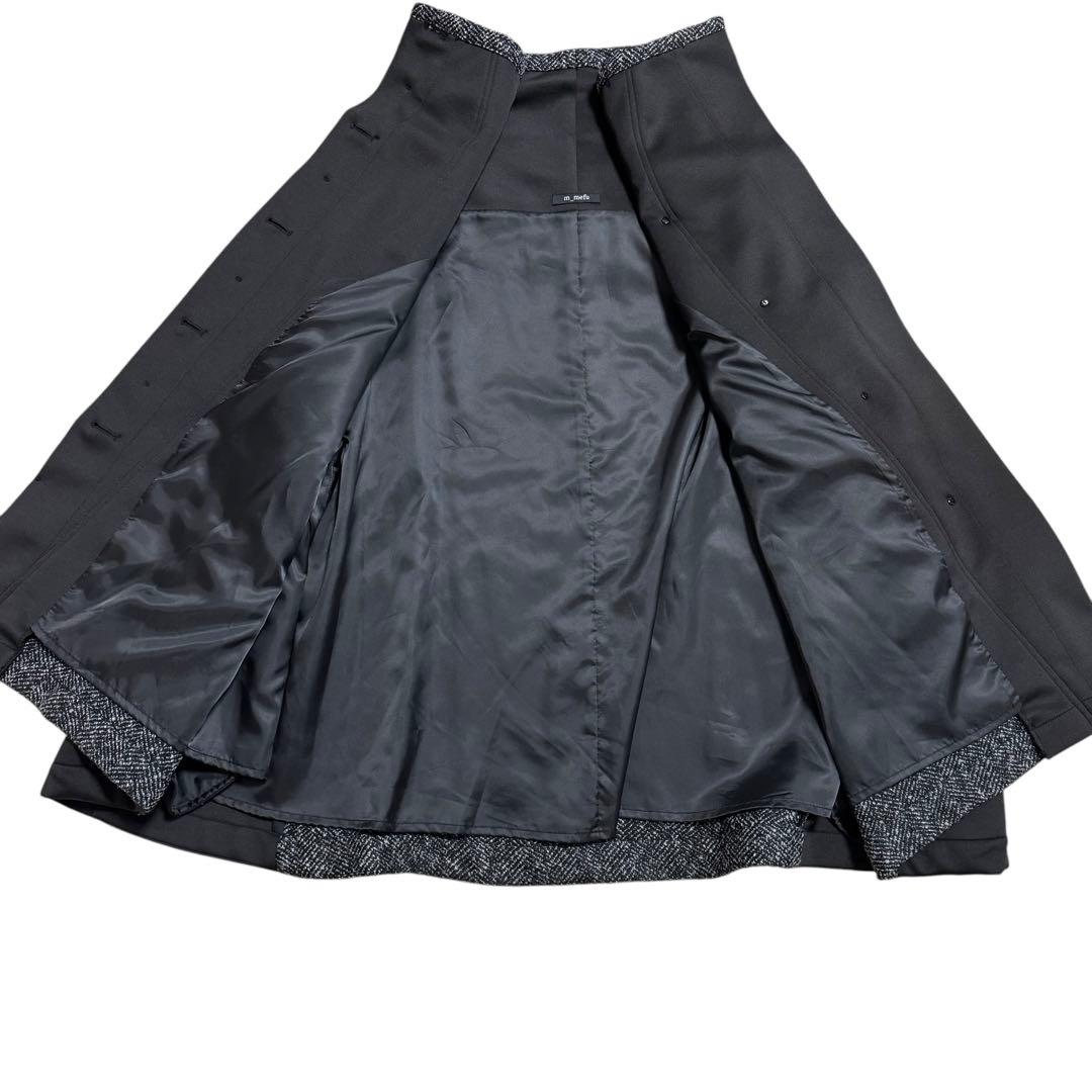 大きいサイズ　セゾンユニコ　m_mefu 変形コート　ポンチョ　ヘリンボーン