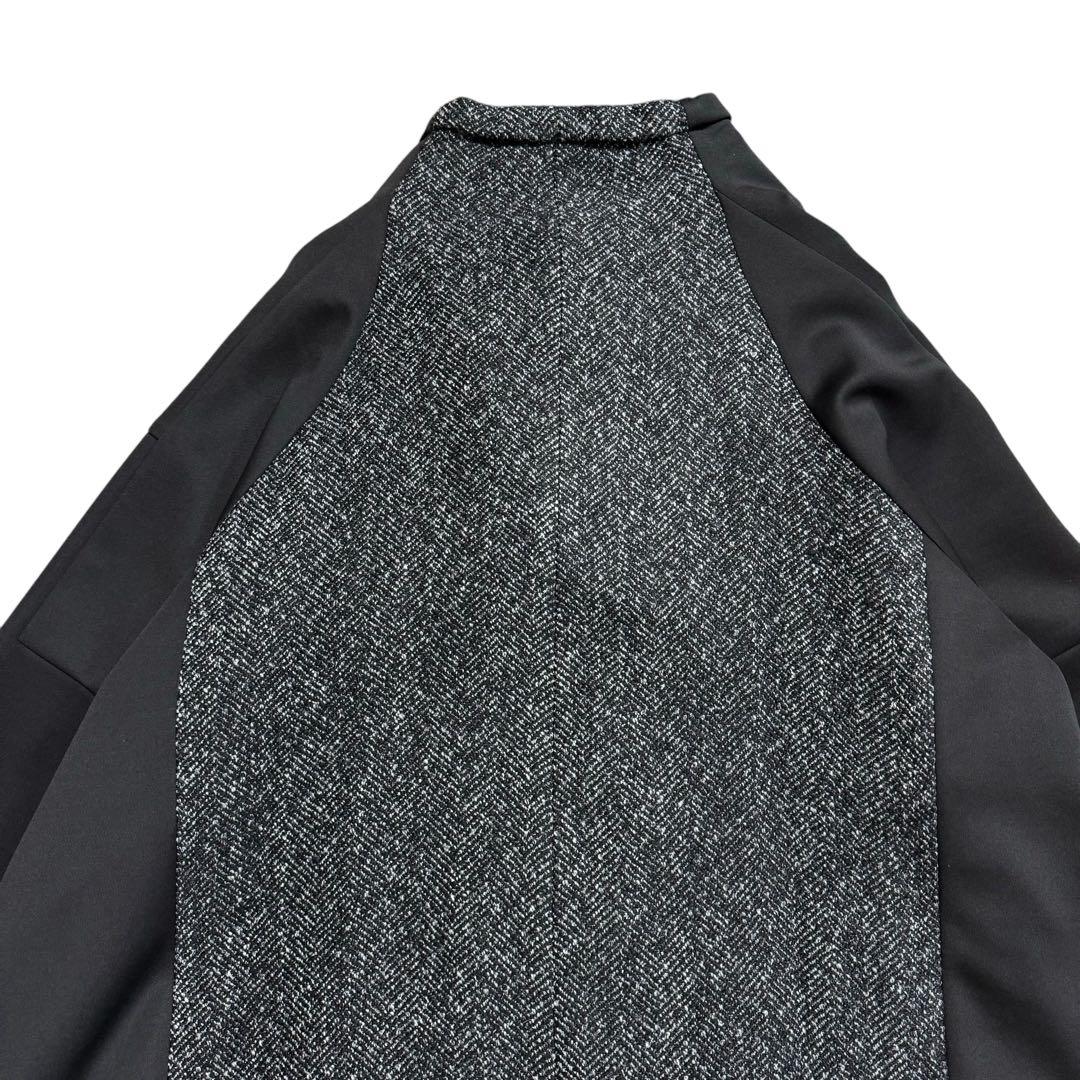 大きいサイズ　セゾンユニコ　m_mefu 変形コート　ポンチョ　ヘリンボーン