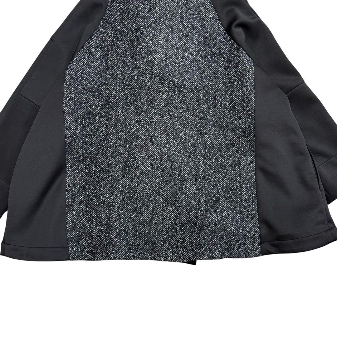 大きいサイズ　セゾンユニコ　m_mefu 変形コート　ポンチョ　ヘリンボーン