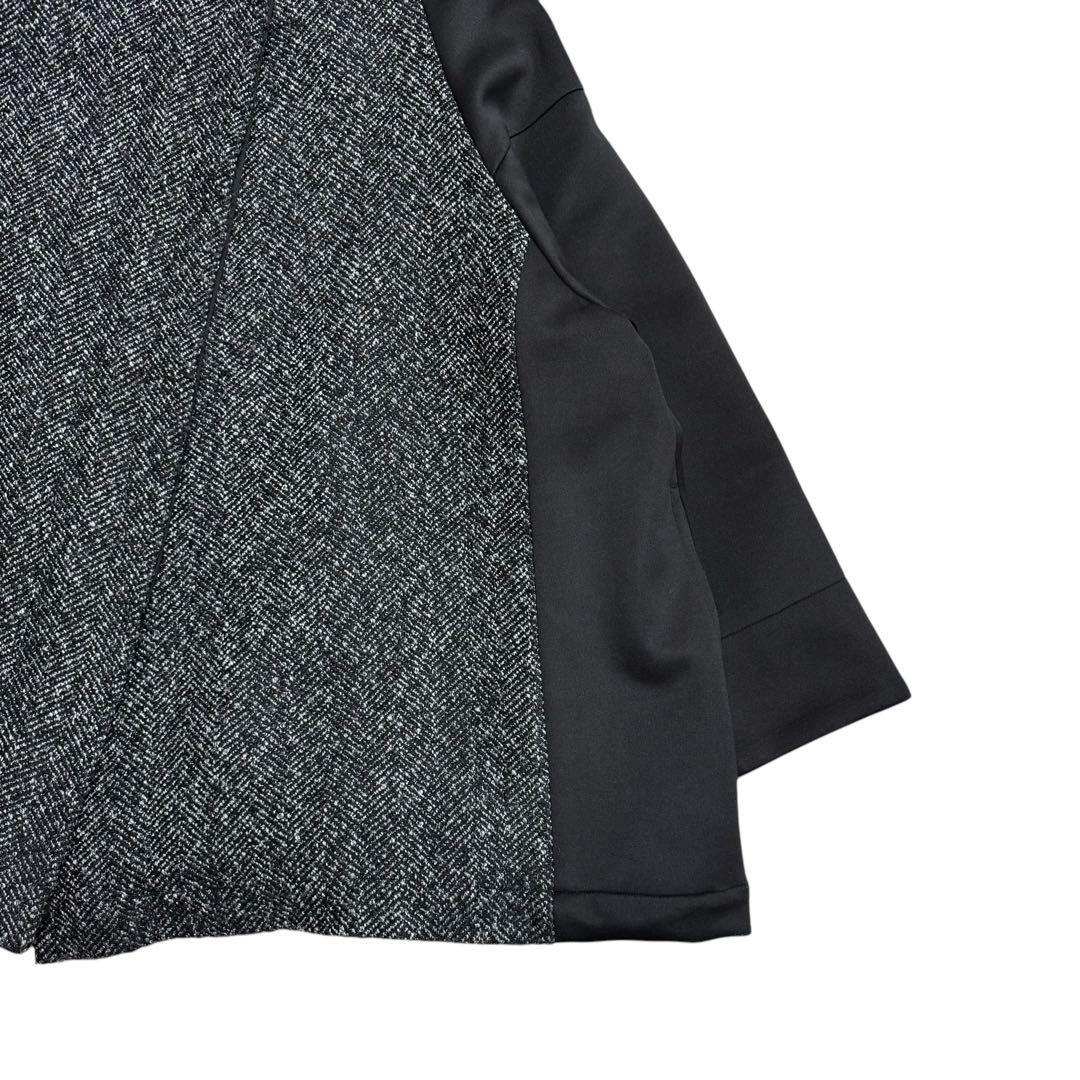 大きいサイズ　セゾンユニコ　m_mefu 変形コート　ポンチョ　ヘリンボーン