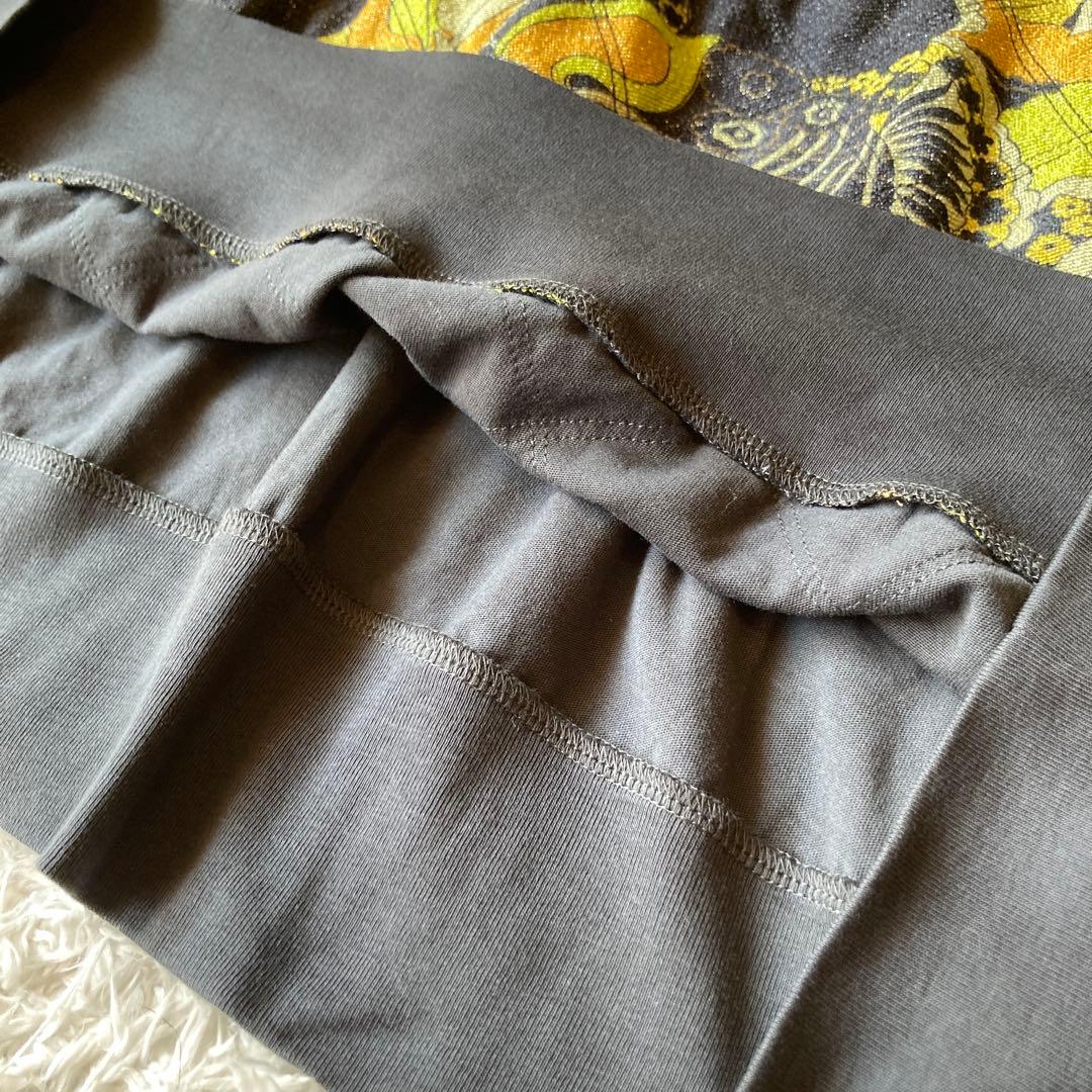 ドリスヴァンノッテン　コットン切り替えトレーナー　ラメ入り生地　ボタニカル　花柄