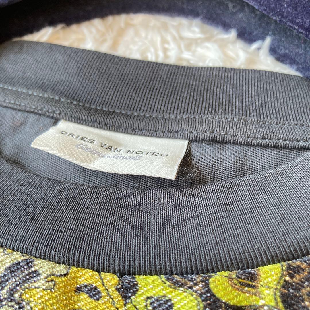 ドリスヴァンノッテン　コットン切り替えトレーナー　ラメ入り生地　ボタニカル　花柄