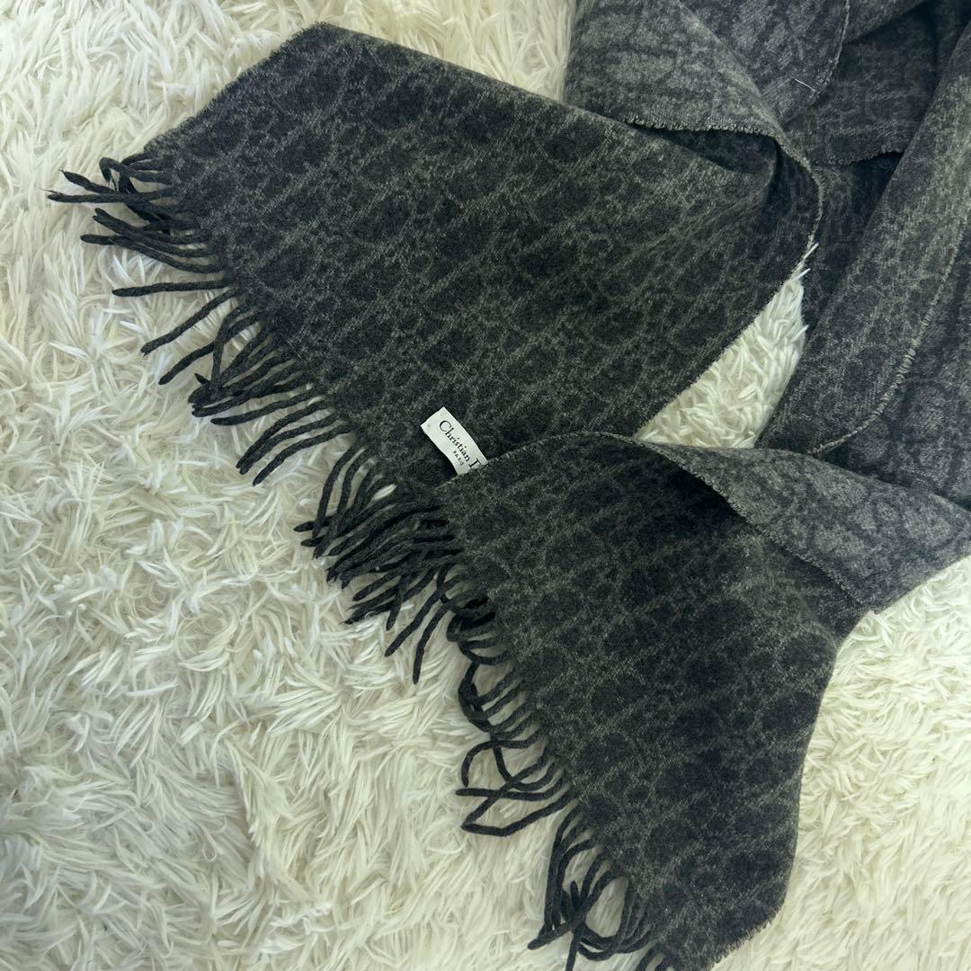 Christian Dior ヴィンテージ　トロッターマフラー　ブラック系