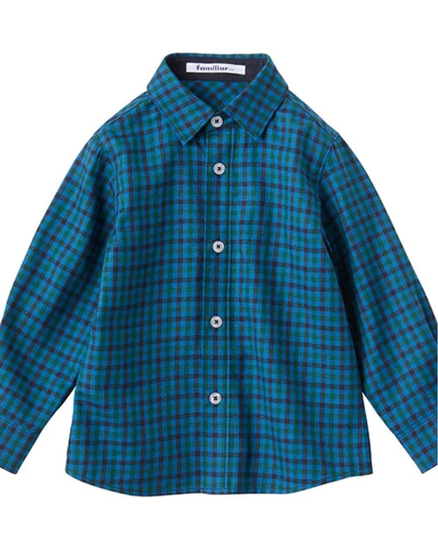 【新品✨タグ付き】ファミリア長袖シャツ　120cm ファミリアチェック
