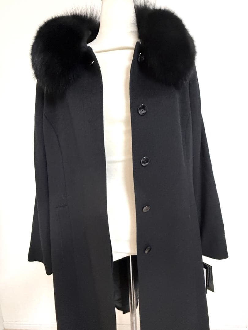 ヒロ 新品未使用タグ付き✨ カシミヤ コート ファー付き サイズＬ