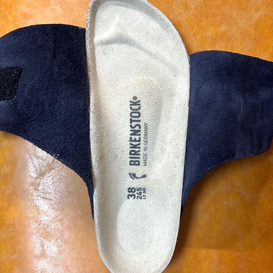 ビルケンシュトック KYOTO フラットサンダル38 24.5cm 紺