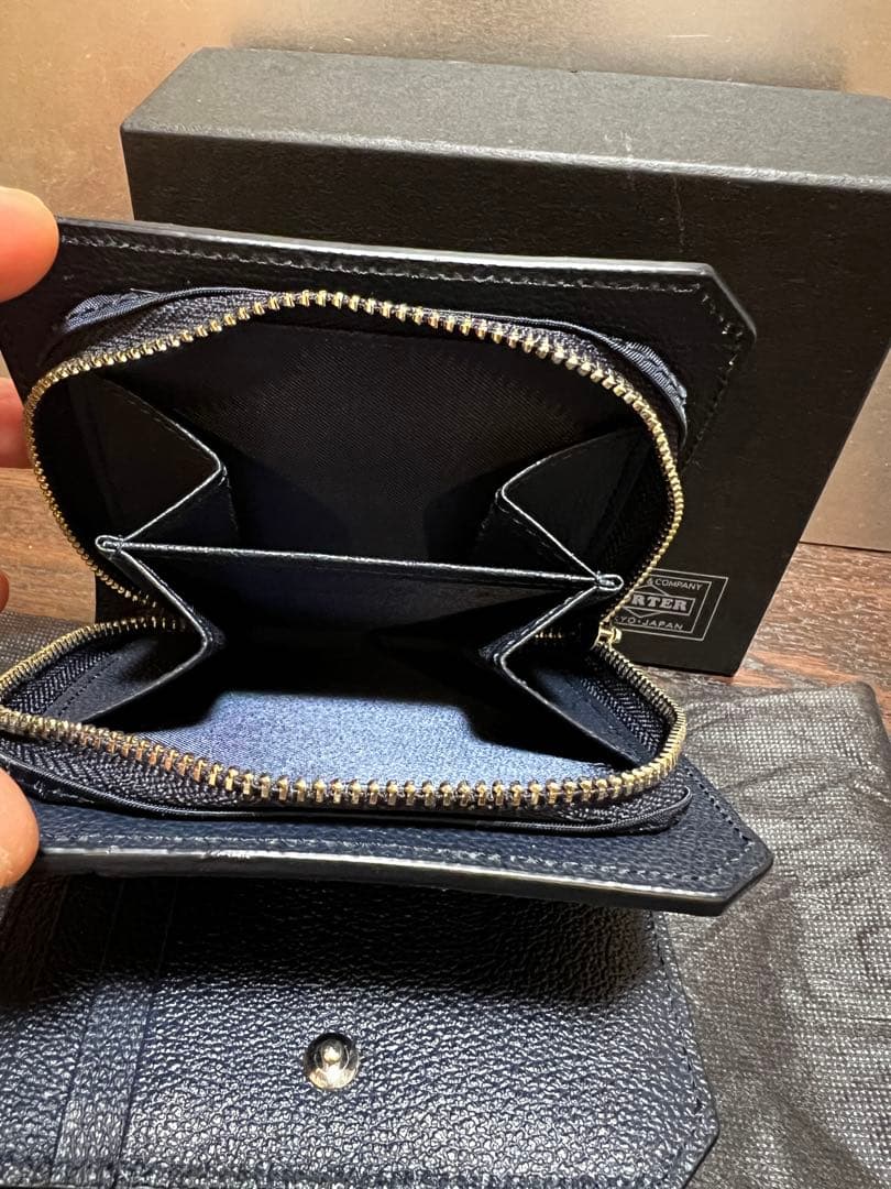 【極美品】Porter二つ折り財布　ネイビー