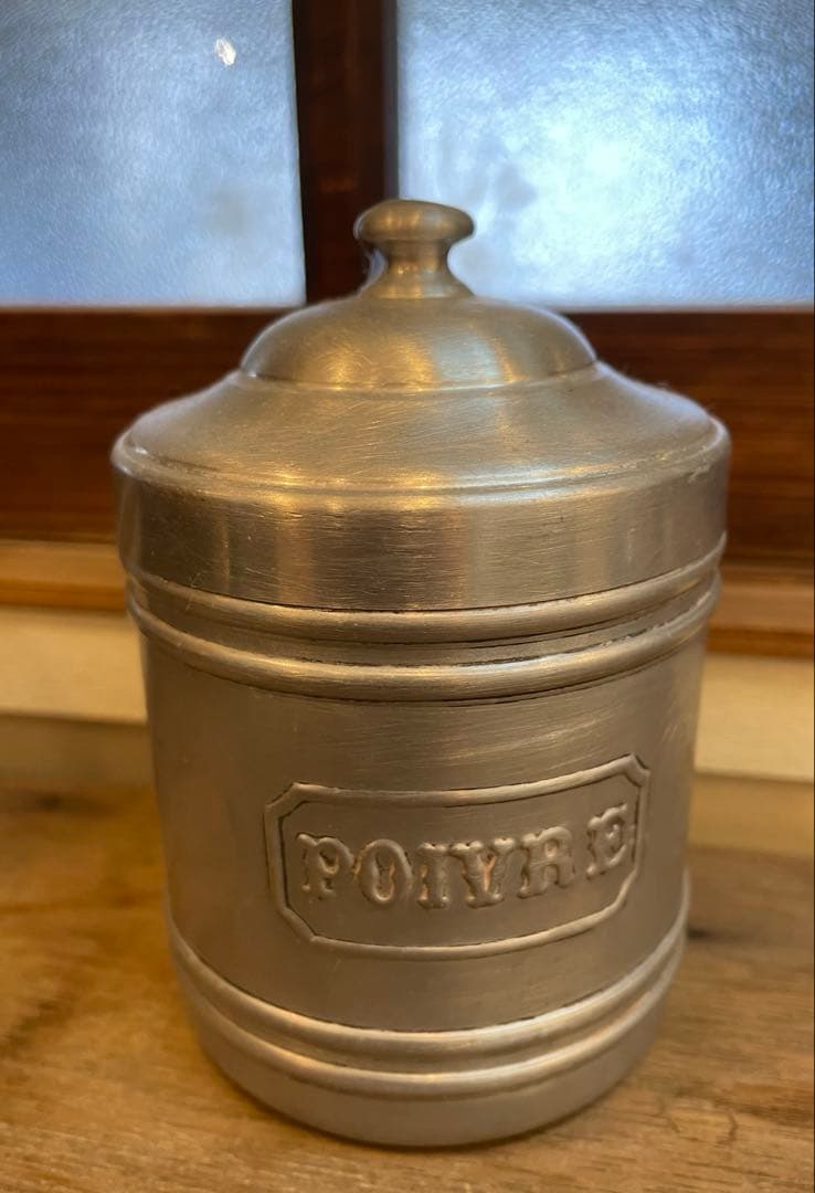 アンティーク　フランス蚤の市　キャニスターセット　アルミ缶　キッチン　ブロカント