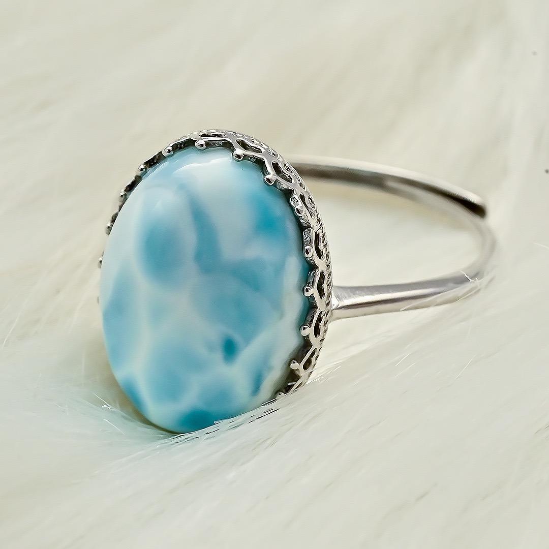 ラリマー　S925　シルバー　指輪　◆リング◆天然石◆パワーストーン◆