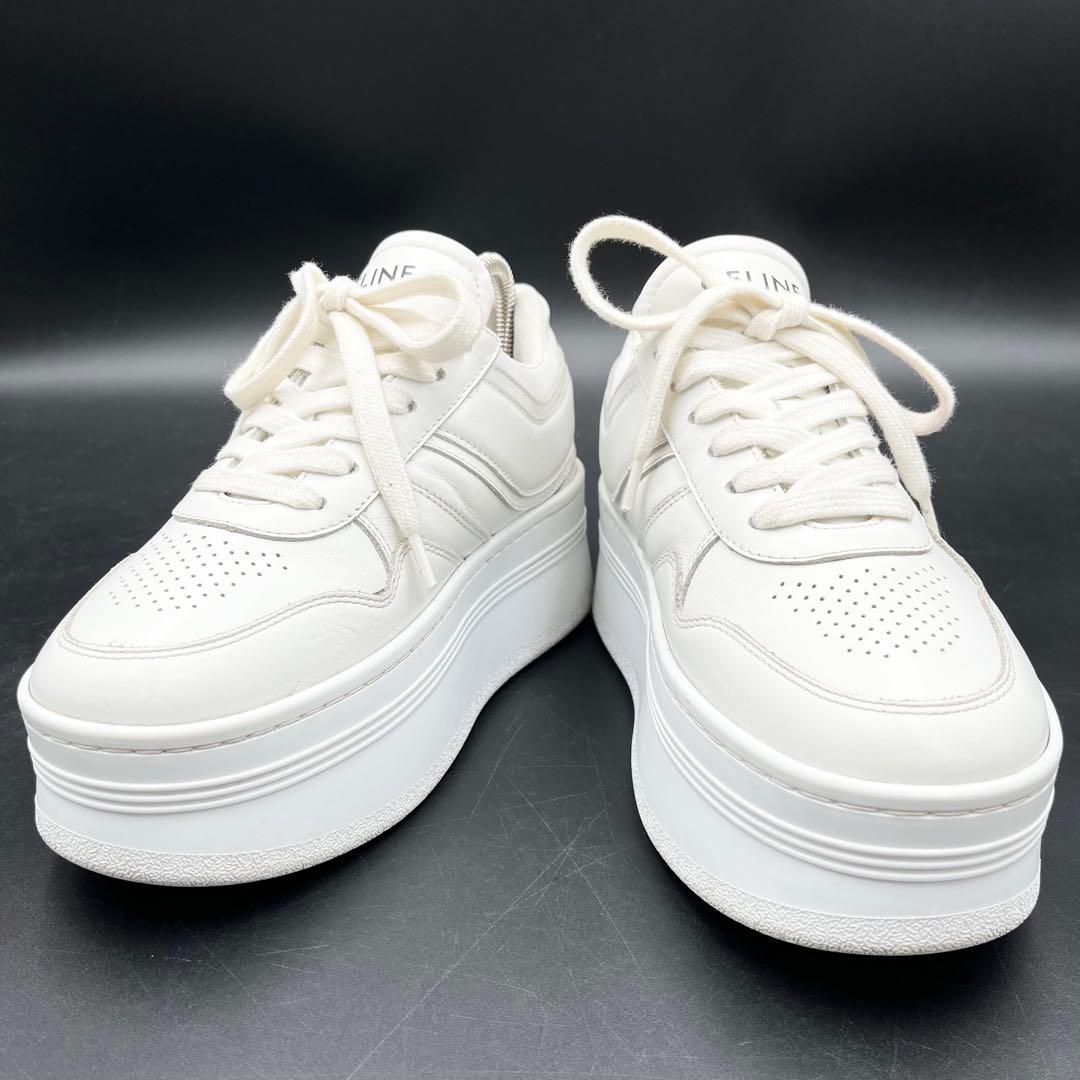 美品✨️セリーヌ ブロックスニーカー レザー ホワイト レディース 21cm相当