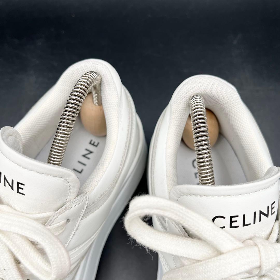 美品✨️セリーヌ ブロックスニーカー レザー ホワイト レディース 21cm相当