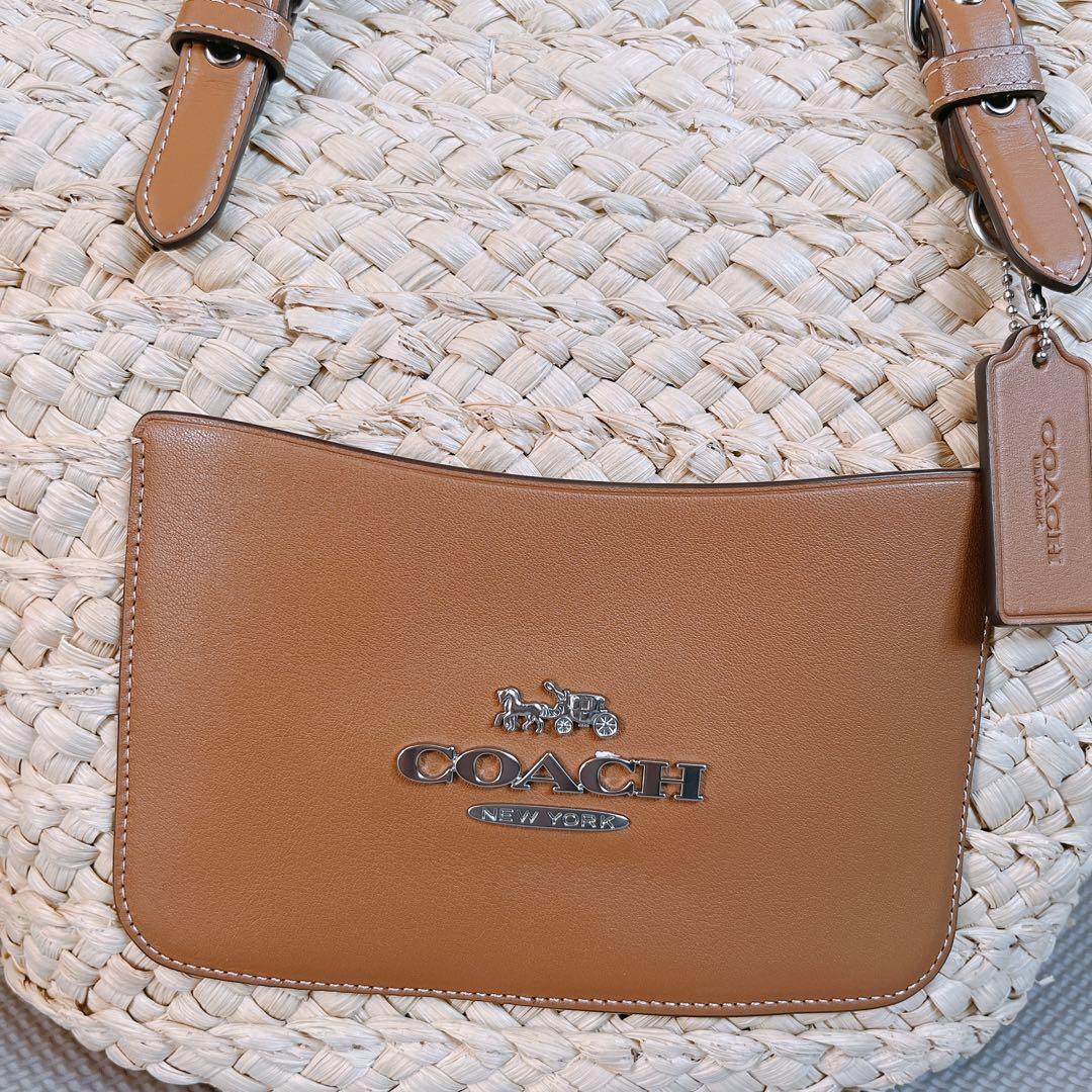 最終値下げ COACH カゴバッグ トートバッグ ラージストロートートナチュラル