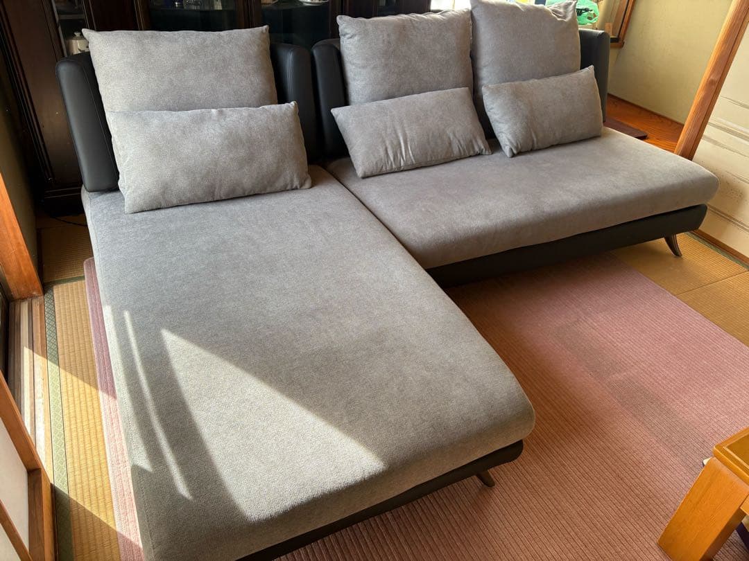 布張りカウチソファ(ポーション2KD GY)