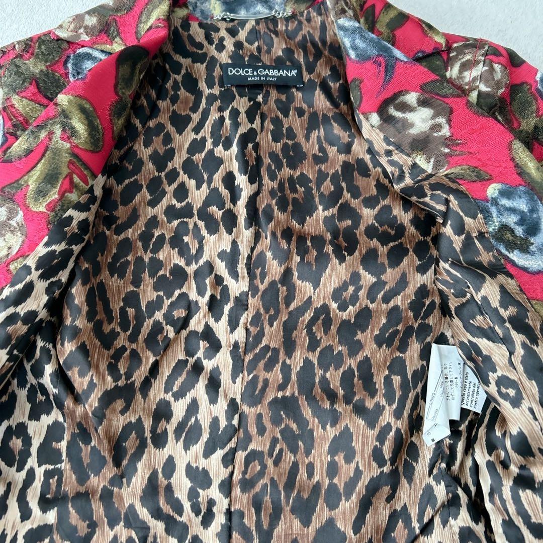 希少✨ドルチェアンドガッバーナ　ジャガード　ジャケット　花柄 レオパード　38