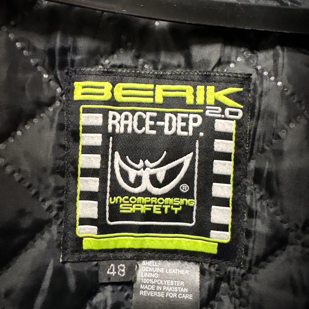 BERIK パンチングレザージャケット、防風ライナー付サイズ48 M相当