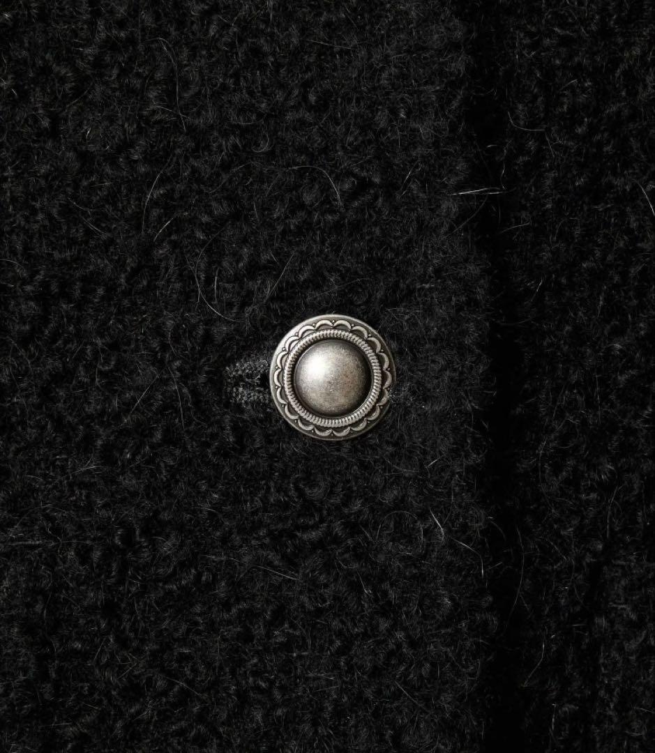 最終値下げBEAUTY&YOUTH ジャガードノーカラージャケット　ネイビー　M