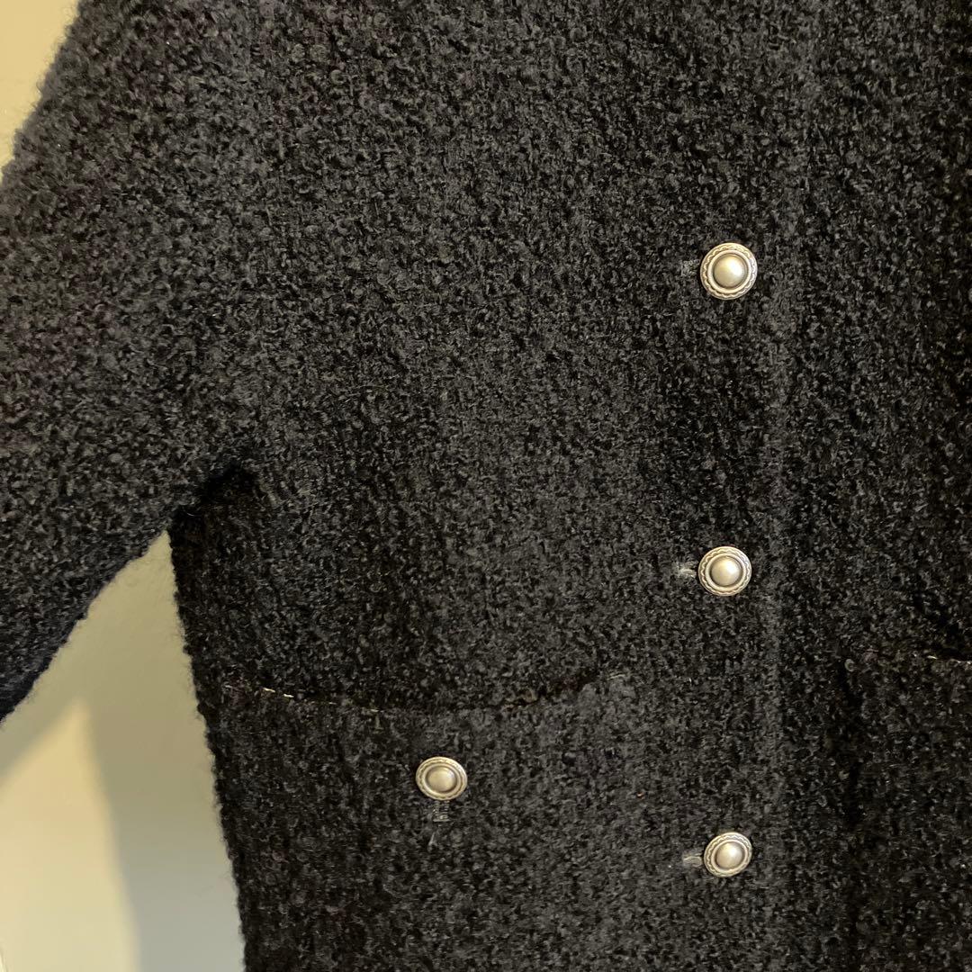 最終値下げBEAUTY&YOUTH ジャガードノーカラージャケット　ネイビー　M