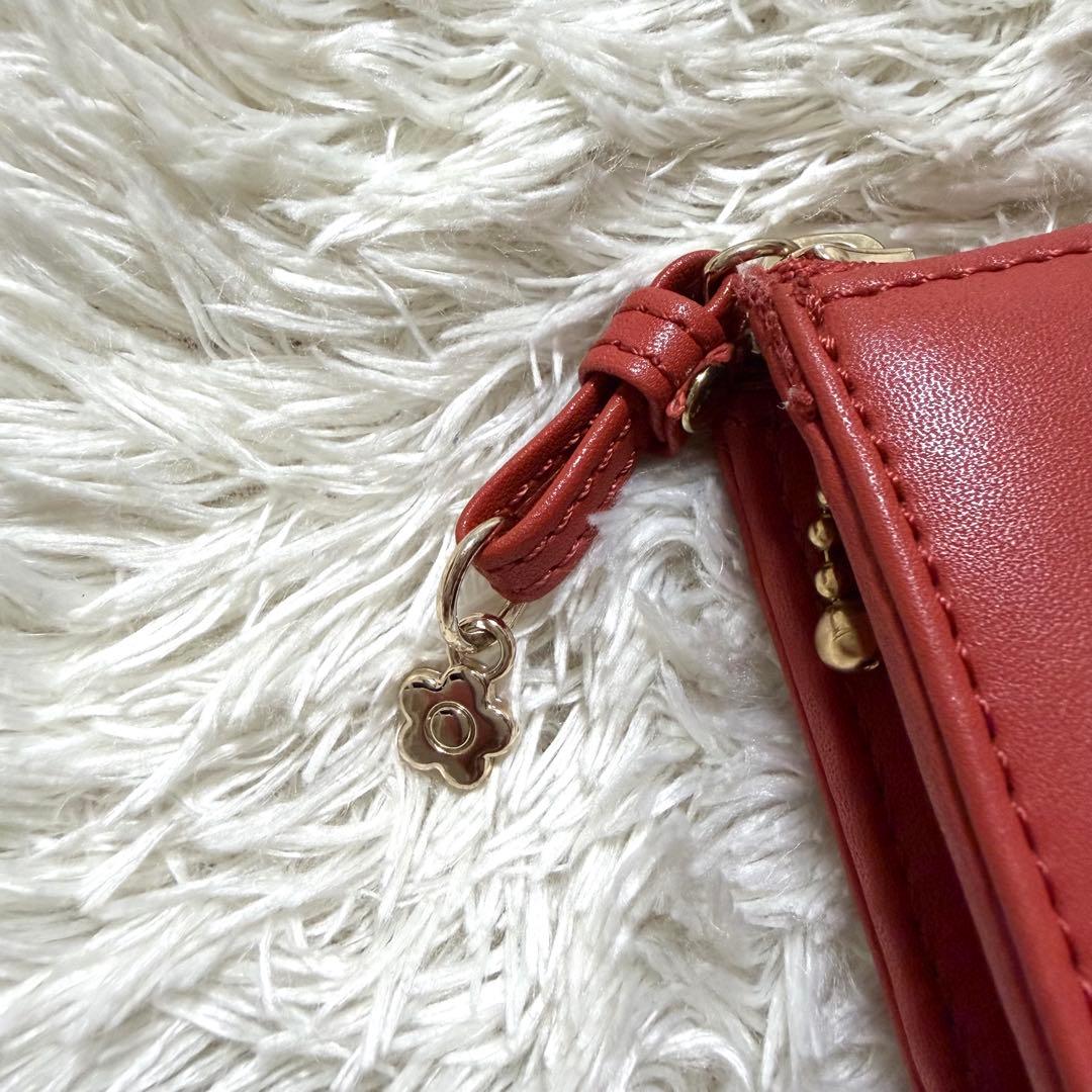 未使用✨マリークワント　テラコッタ　長財布　家計簿管理　薄型　ケース　L字