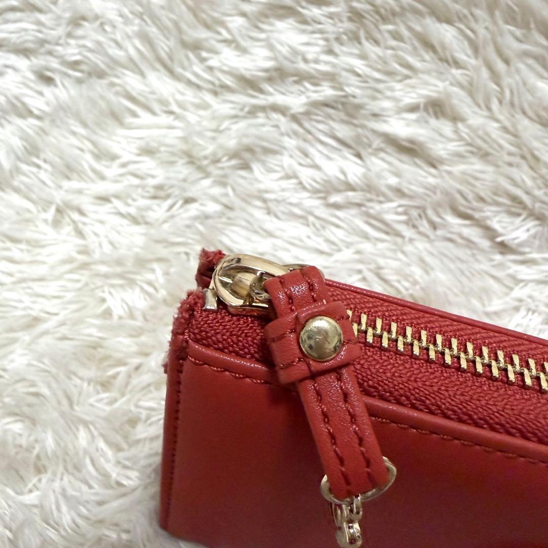 未使用✨マリークワント　テラコッタ　長財布　家計簿管理　薄型　ケース　L字