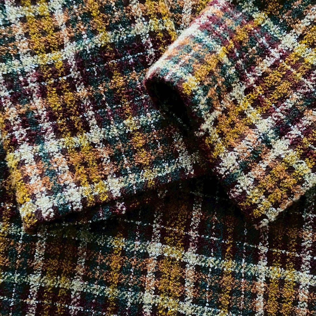 レリアン●極美品●ウールブレンド ミックスツイードチェスターコート 飾り釦 3L