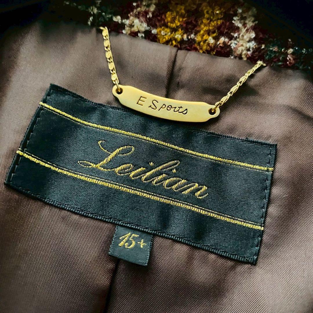 レリアン●極美品●ウールブレンド ミックスツイードチェスターコート 飾り釦 3L