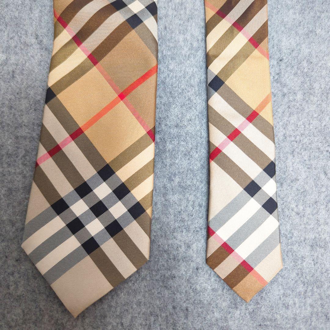 美品 現行 バーバリー ノバチェック柄 ネクタイ
