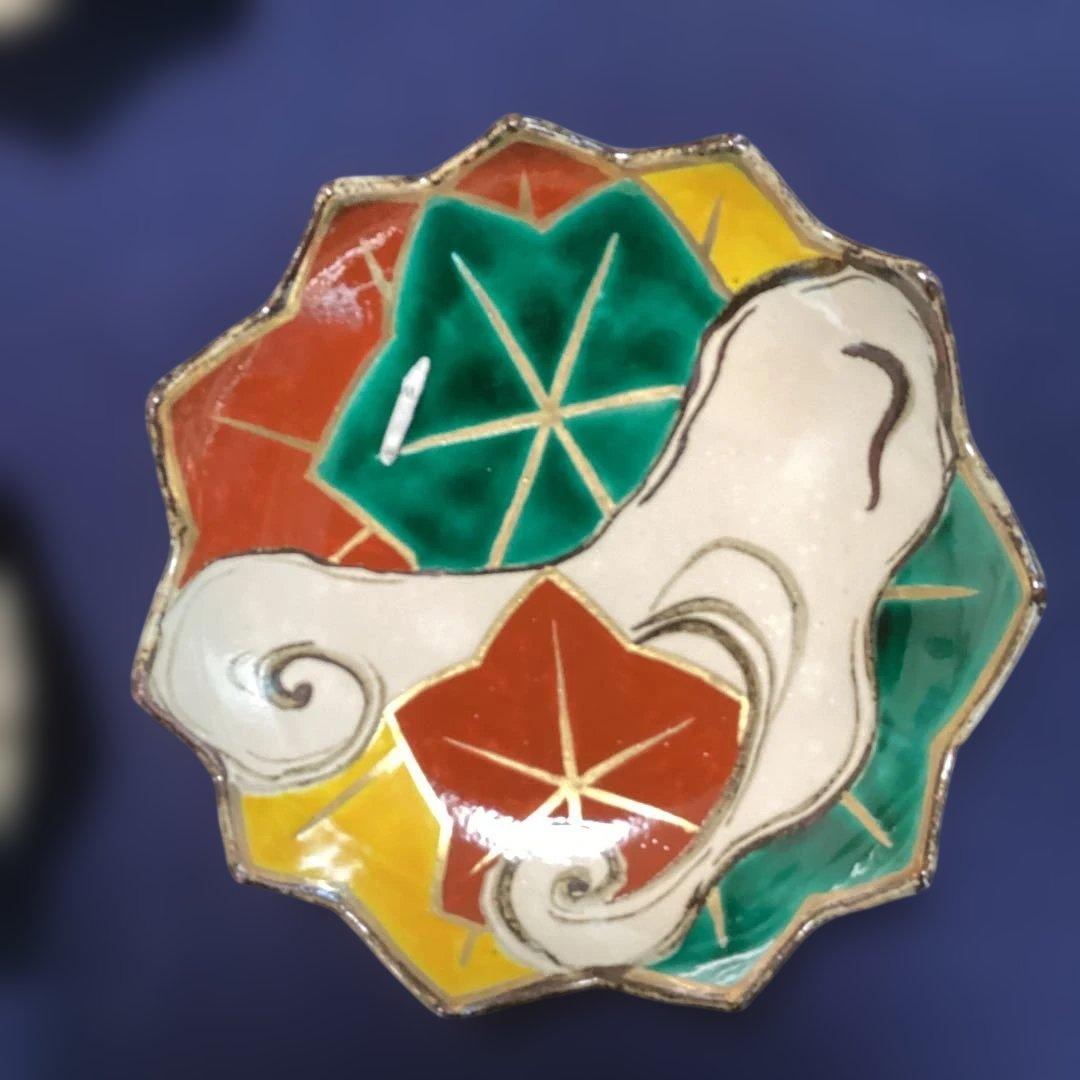 松竹梅　京焼乾山写立田川向付5客　　新品未使用