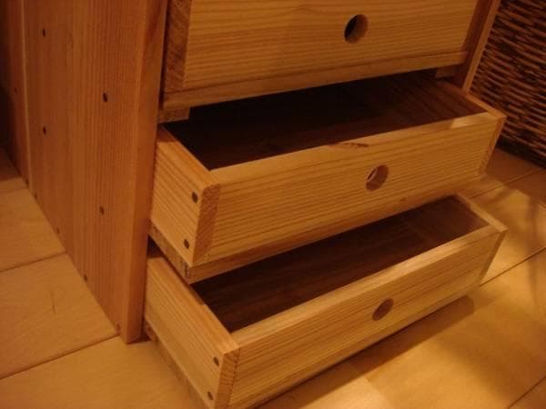 ★送料無料サイズ変更可能★A4丸穴7段引き出し②無垢材木製書類ケースオーダー可能