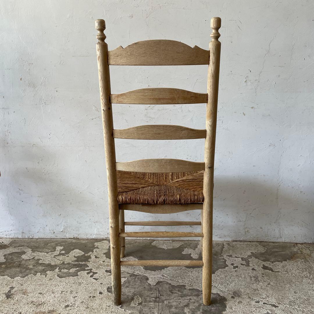 ちいさんビンテージ ダイニング藁チェア　カフェチェア　剥離