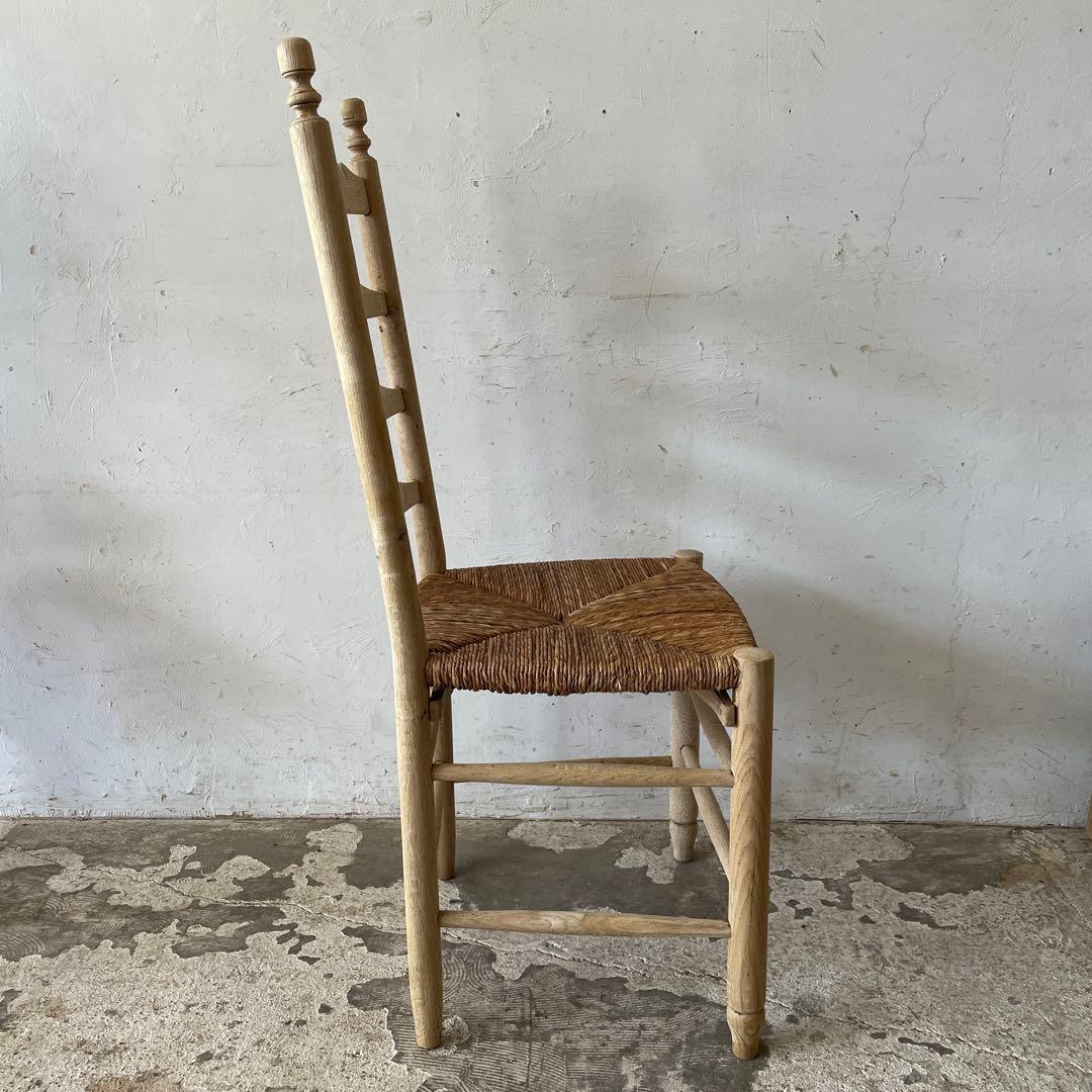 ちいさんビンテージ ダイニング藁チェア　カフェチェア　剥離